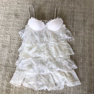 White, lace teddy